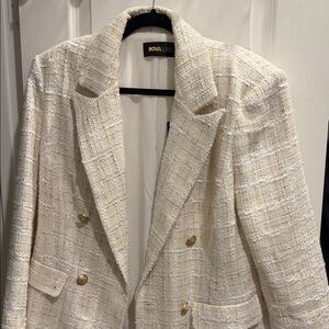 Fashion Nova Cream Blazer with Gold Buttons
